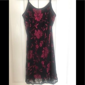 Francesca Caretti Little Blk Dress w/Pink bckgrnd